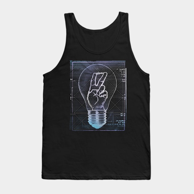 Peace is a Bright Idea T Shirt Tank Top by Moody City